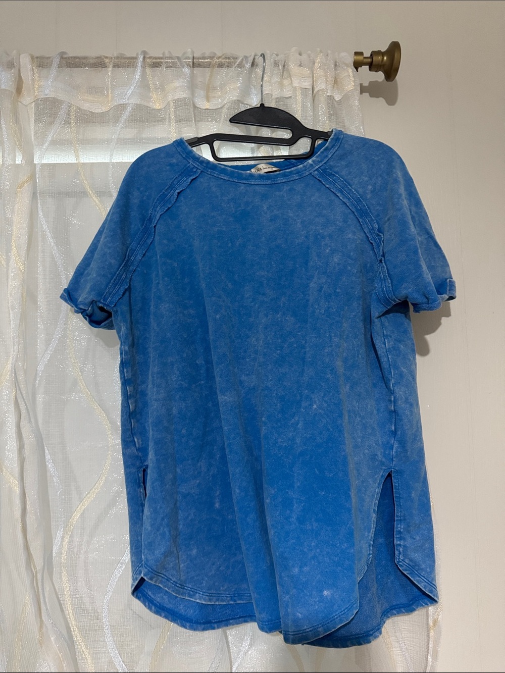 Zenana Outfitters Washed Blue Short Sleeve Tee